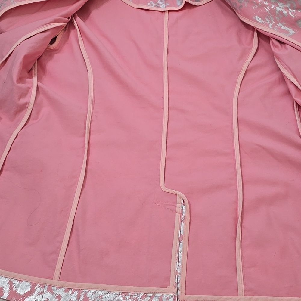 berek Pink and Silver Metallic Leopard Print Blazer - Picture 8 of 10